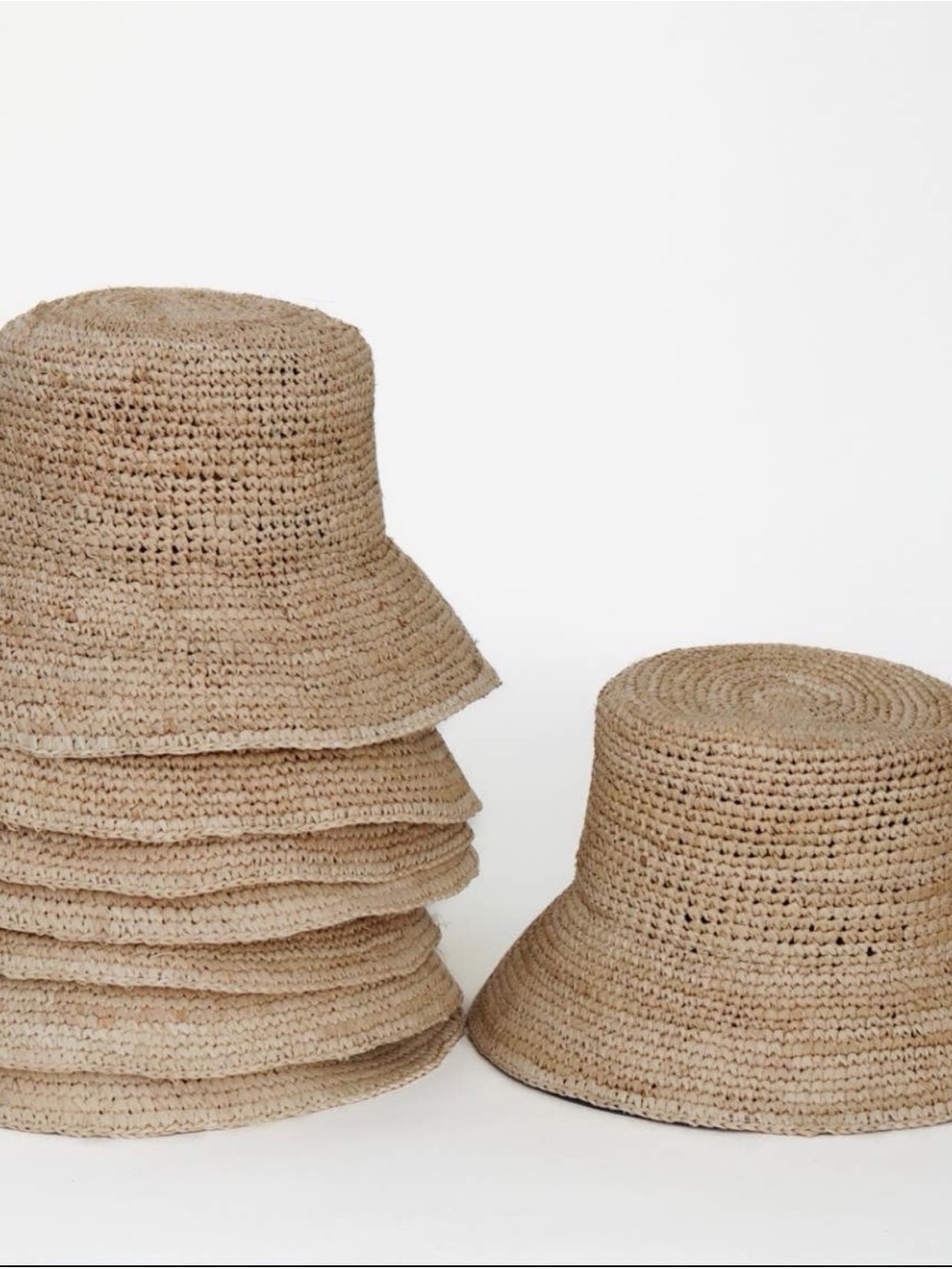 NWOT Natural Raffia Straw Bucket Hat - Picture 4 of 13